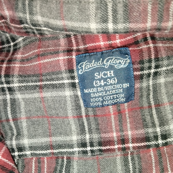 Men's Faded Glory Long-Sleeve Button-Up Flannel (Small 34-36) - Picture 3 of 11